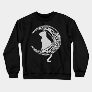 Black Celtic Moon Cat | Kitten Crewneck Sweatshirt